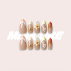 Vanilla Blossom – Plumeria Tropical Almond Press-On Nails (Medium Length)