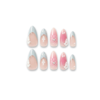 Aqua Bloom – Aqua Blue Floral Press-On Nails (Fresh “Water Garden” Look)