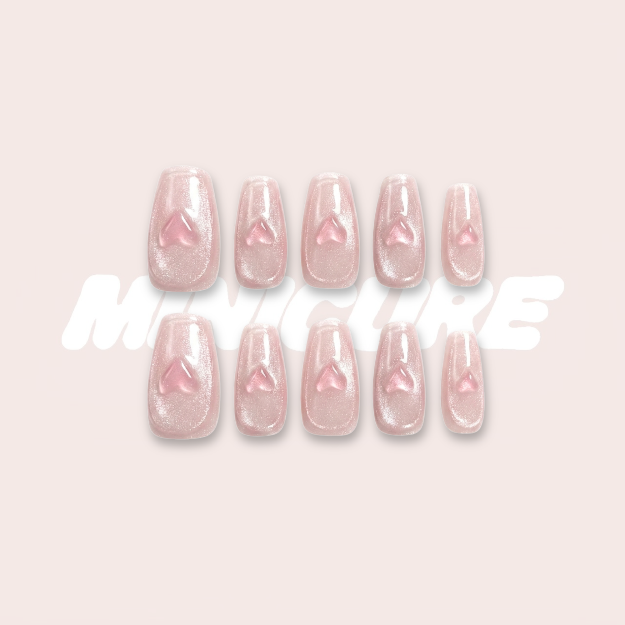 Moonlit Heart – Icy Sheer Nude “Milk Tea” Medium Oval Press-On Nails (Pattern-Free High Gloss)
