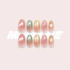 Pearl Aura - Pastel Aura Round Press-On Nails (Medium - Long)