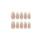 V-French - Minimalist Neutral Chevron Almond Press-On Nails (Medium - Long)