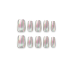 Silver Unicorn - Holographic Chrome Square Press-On Nails (Short)