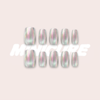 Silver Unicorn - Holographic Chrome Square Press-On Nails (Short)