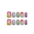Midnight Petals – Black Rose Texture Short Square Press-On Nails (Sugar Texture Gel, Dark Aesthetic)