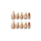 Vanilla Blossom – Plumeria Tropical Almond Press-On Nails (Medium Length)