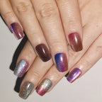 Midnight Petals – Black Rose Texture Short Square Press-On Nails (Sugar Texture Gel, Dark Aesthetic)