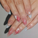Aqua Bloom – Aqua Blue Floral Press-On Nails (Fresh “Water Garden” Look)