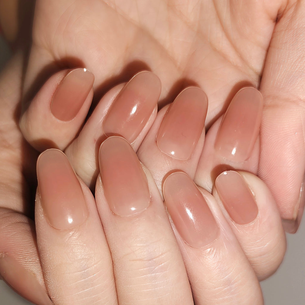 Juicy Glow – Fresh “Juicy” Shimmer Press-On Nails (Glow Finish, Boutique Best-Seller)