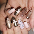 Twinkle Heart – Sparkly Heart Press-On Nails (Shimmer / Starry Glow Look)
