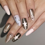 Twinkle Heart – Sparkly Heart Press-On Nails (Shimmer / Starry Glow Look)